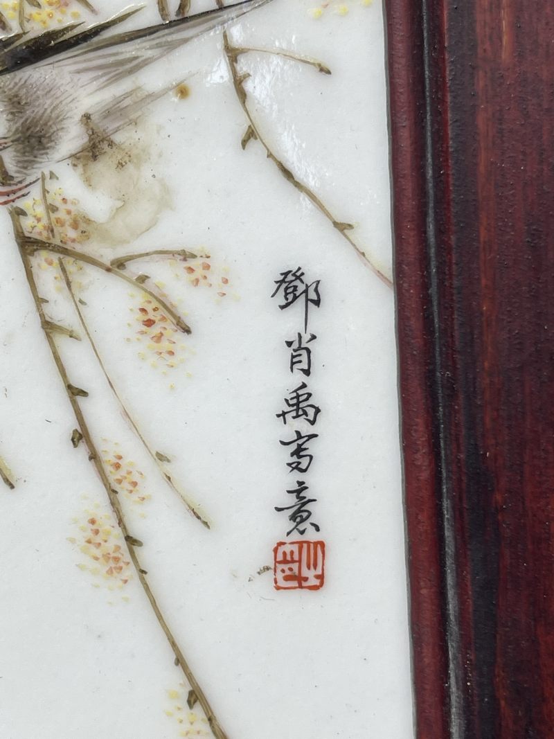 民国 名家粉彩花鸟山水册页 - 图8