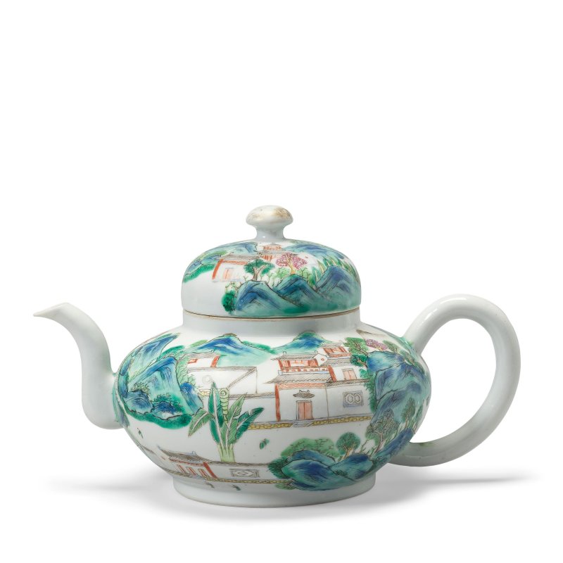 民國 粉彩亭臺山水圖蓋壺 | A FAMILLE ROSE 'LANDSCAPE' TEAPOT AND COVER - 图3