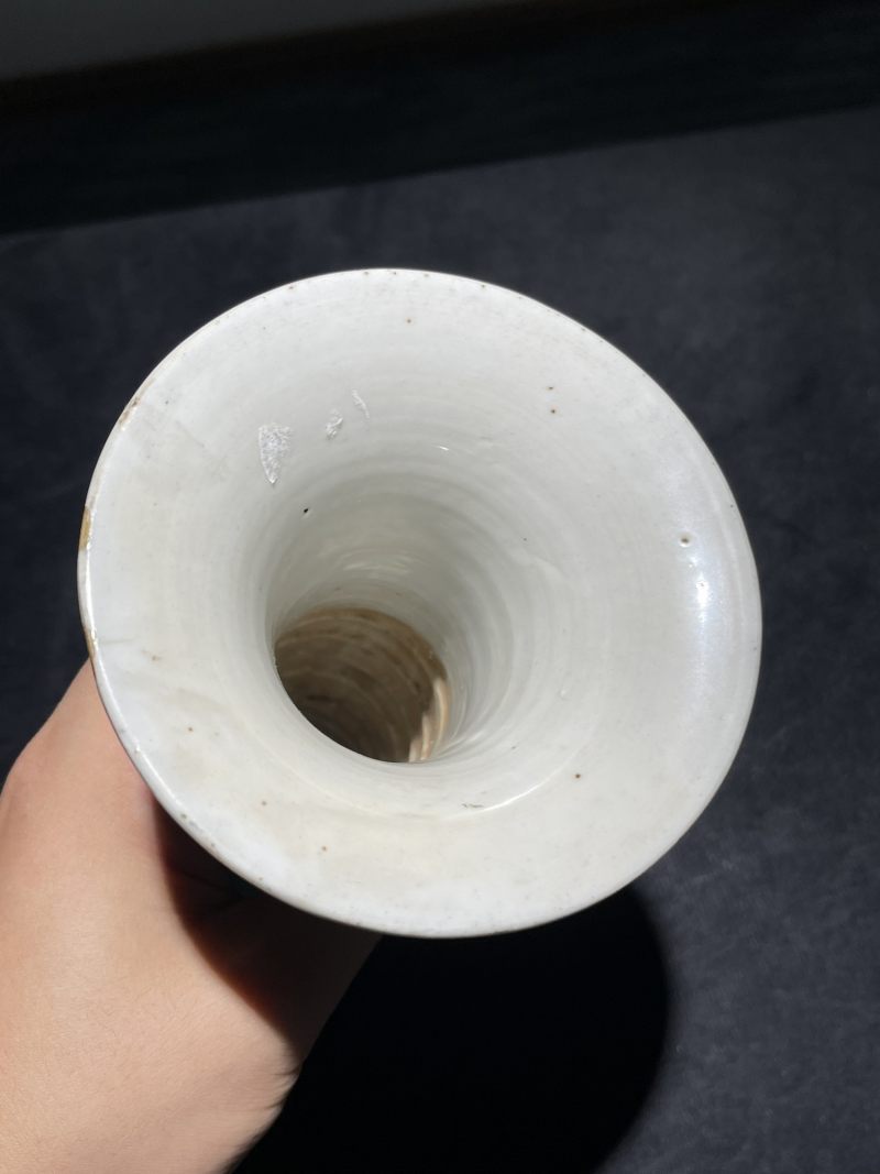 清康熙 素三彩花鸟纹小花觚 - 图6