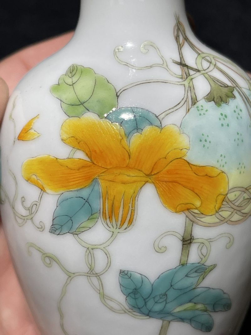 民国 珐琅彩花卉纹瓶一对 - 图9