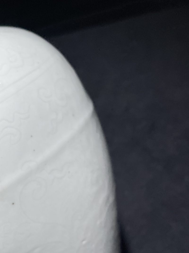 明晚期 白釉暗刻花卉梅瓶 - 图6