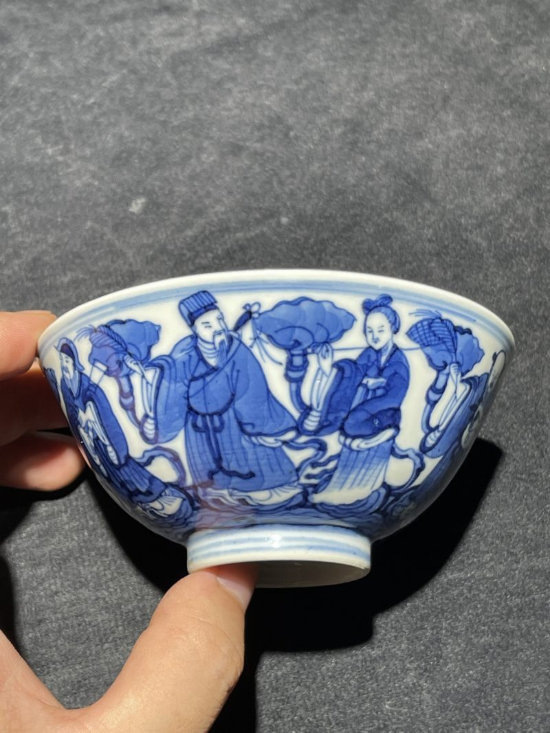 清光绪 青花八仙人物纹茶园 - 图4