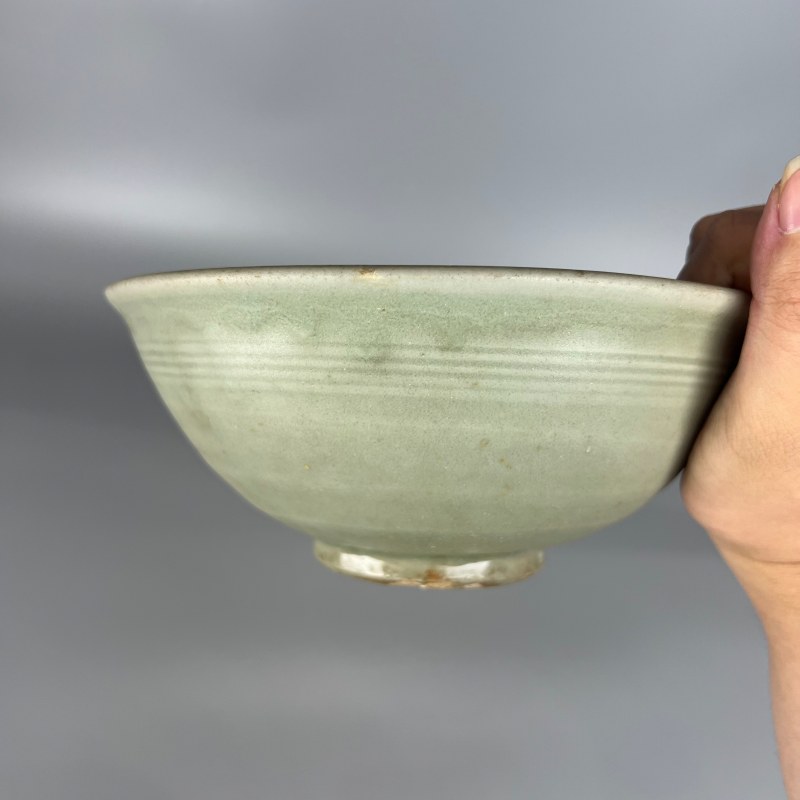 明代 龙泉窑梅子青釉内印花宫式碗 - 图8