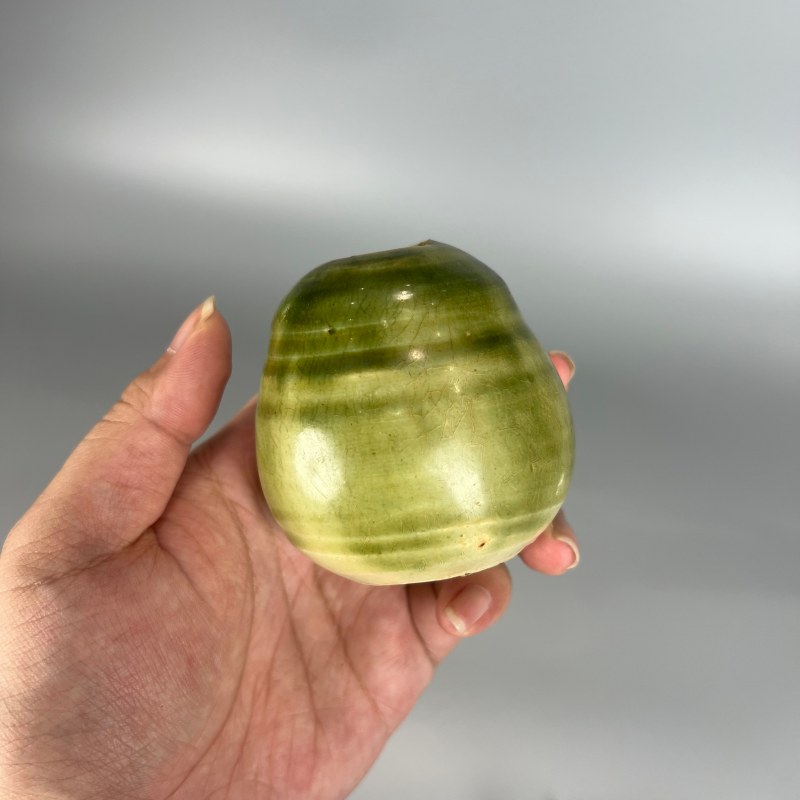 明代 绿釉茄子形香罐 - 图11