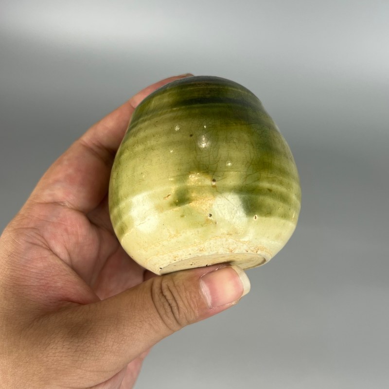 明代 绿釉茄子形香罐 - 图13