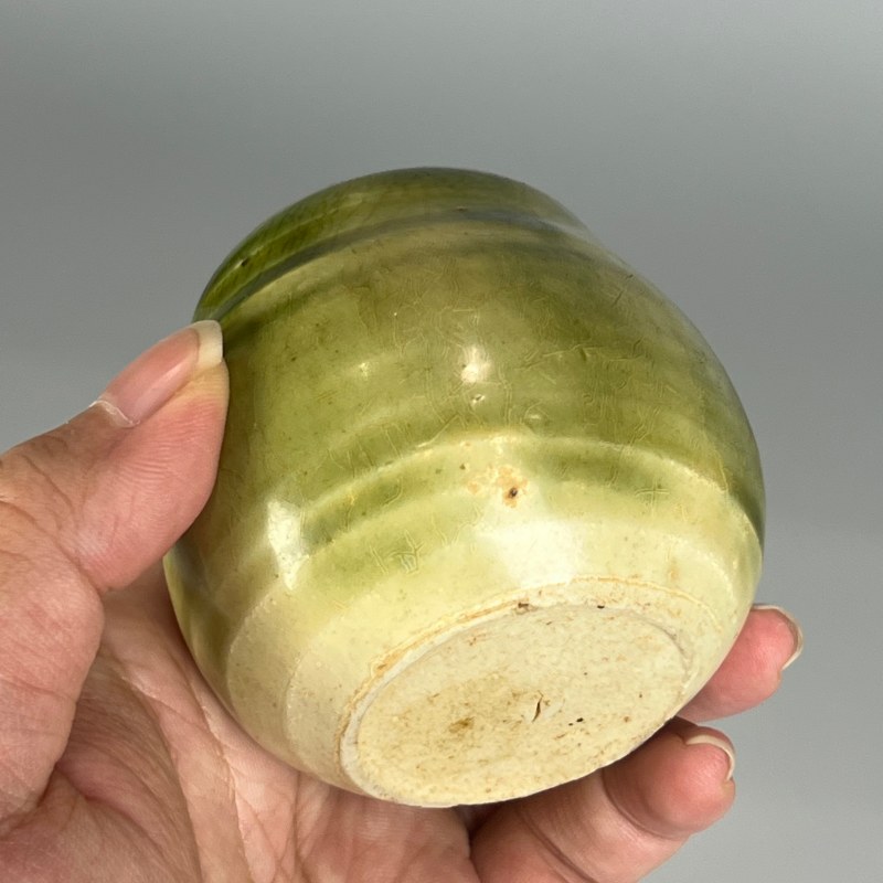 明代 绿釉茄子形香罐 - 图14