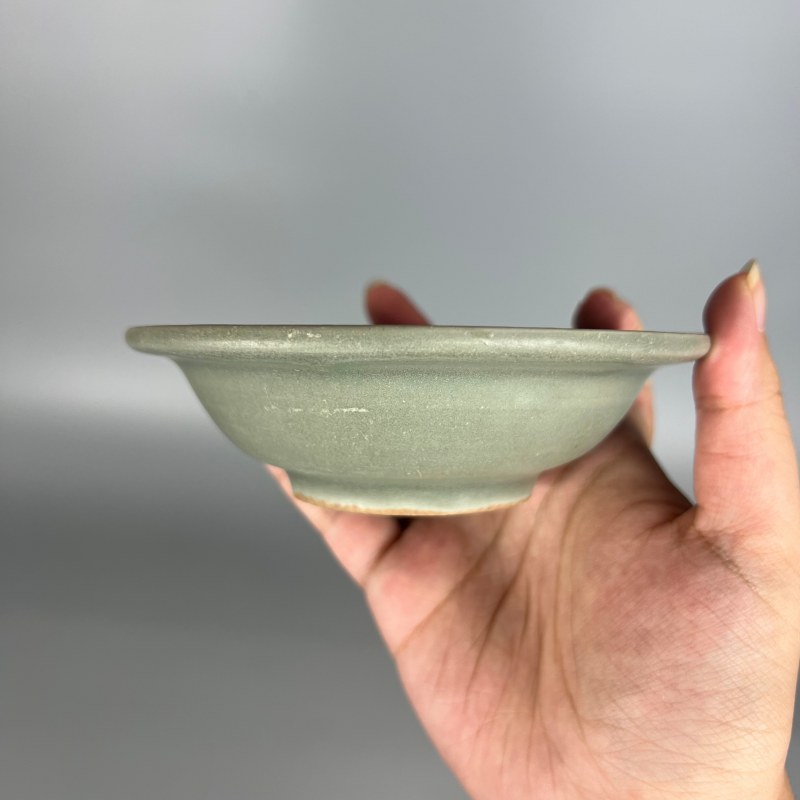 明代 龙泉窑青釉菊瓣洗 - 图4