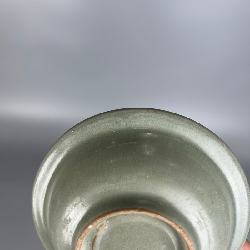明代 龙泉窑青釉菊瓣洗 - 图8