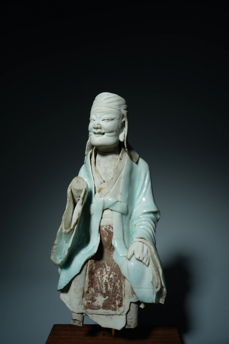 湖田窑仙翁瓷塑 - 图2