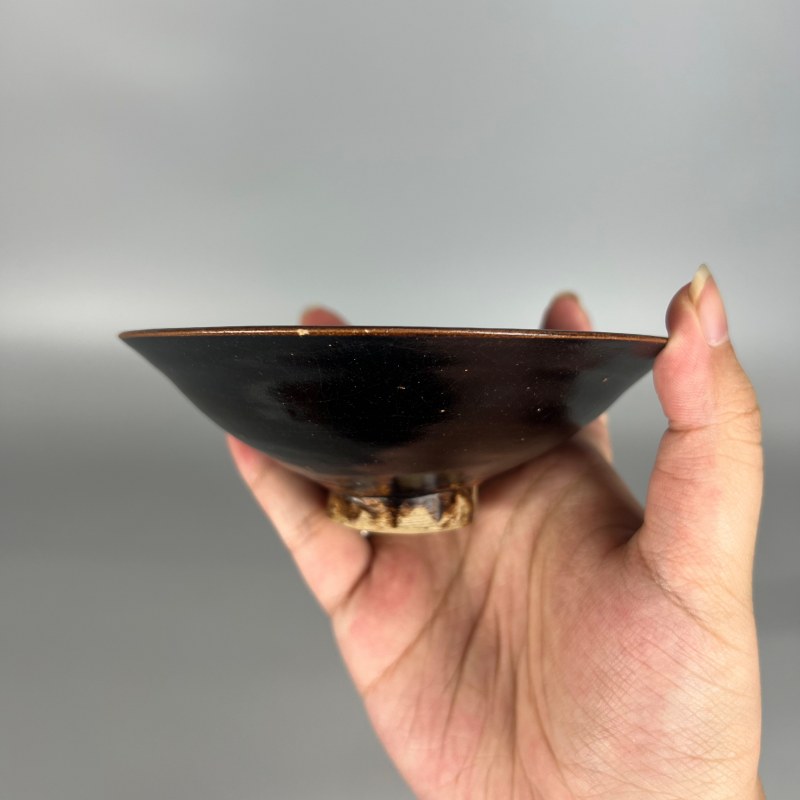 明代 吉州窑黑釉斗笠盏 - 图8