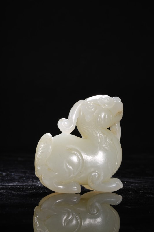 清早期 白玉辟邪把件 - 图2