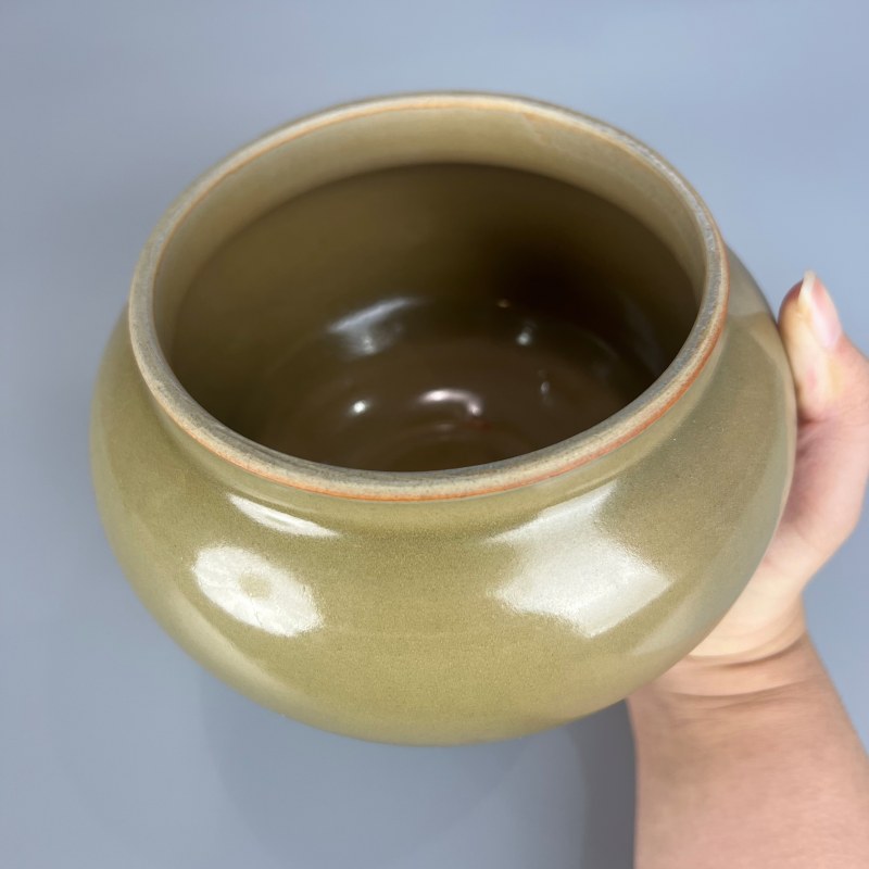 明代 龙泉窑青黄釉罐 - 图7