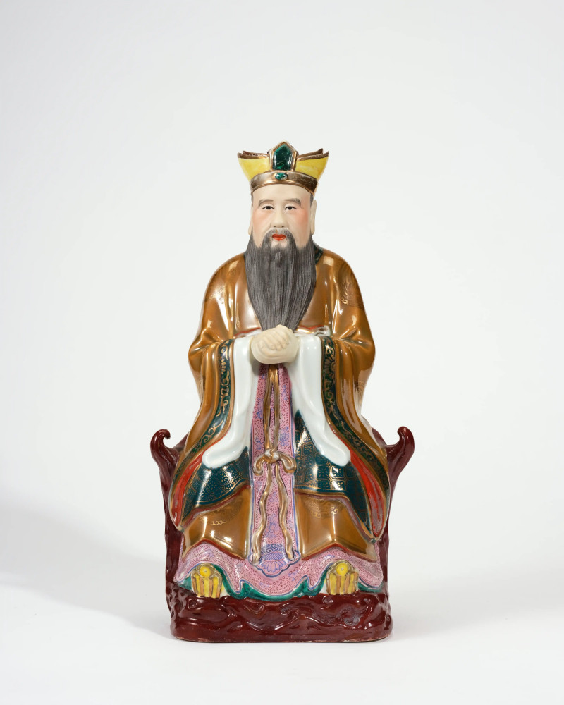 20世纪50年代 粉彩文官瓷塑 - 图1