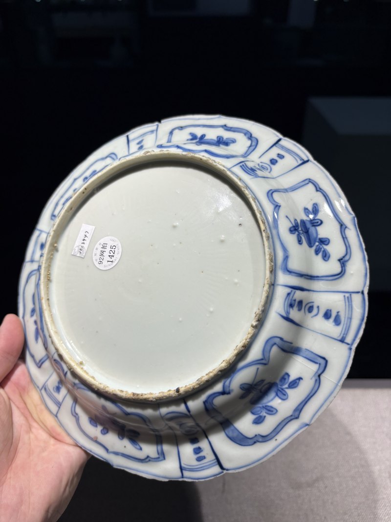 明万历 青花开光瑞鹿图盘 - 图7