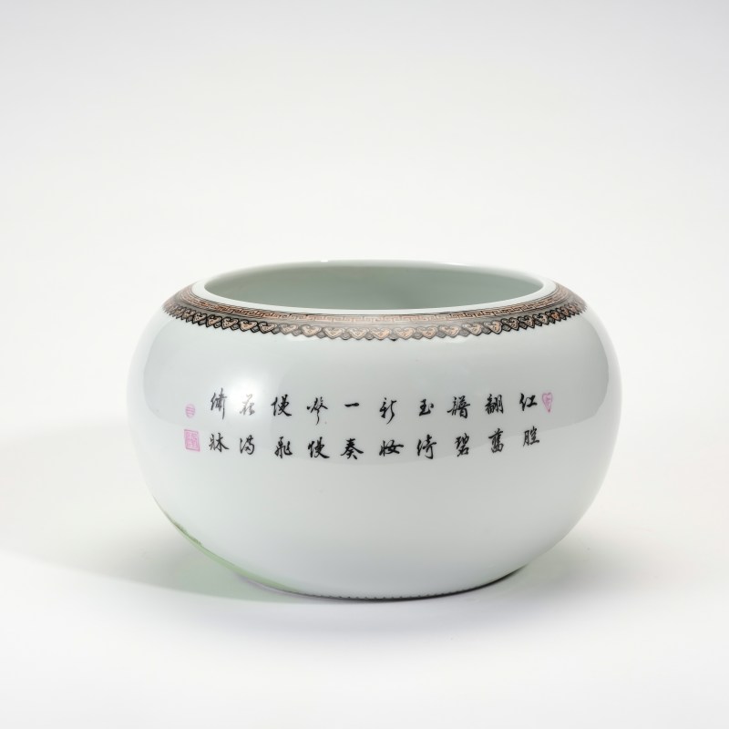 民国 粉彩仕女图大钵 - 图4