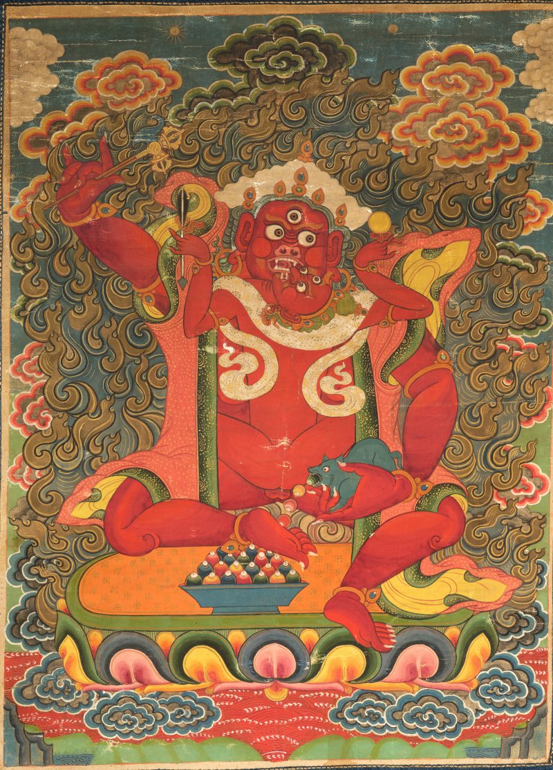19世纪 红财神唐卡 - 图2