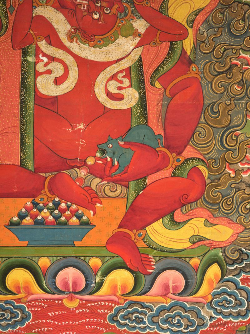 19世纪 红财神唐卡 - 图3