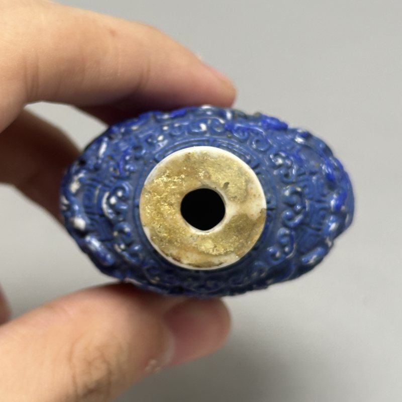 清中期 青金石釉鼻烟壶 - 图3