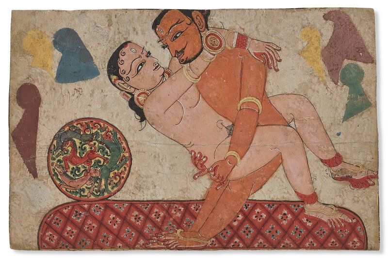 合歡圖兩頁  尼泊爾 約十五世紀 - 图4