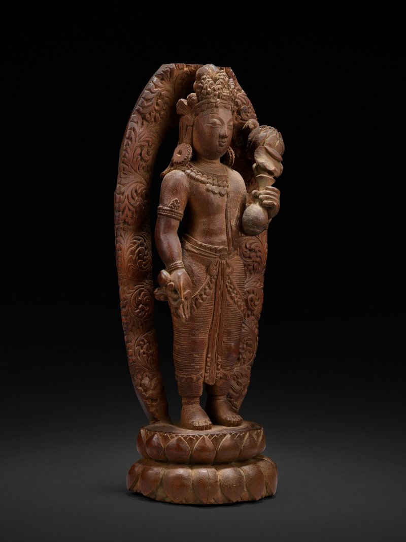 檀木雕觀音立像  或十世噶瑪巴卻英多傑（1604-1674年）作 西藏中部或麗江王國 十七世紀 - 图4