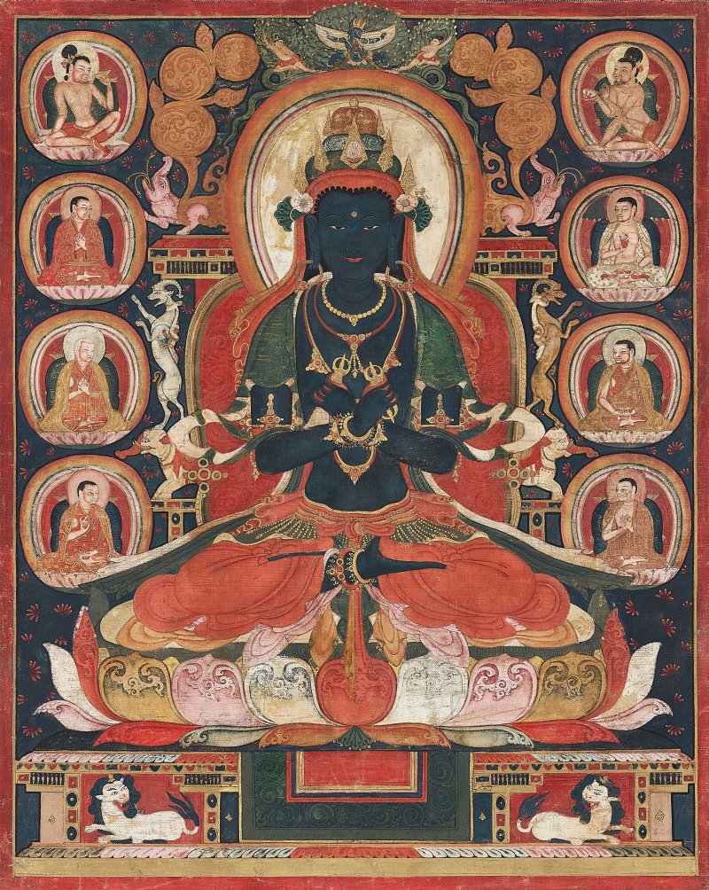 金剛總持唐卡  西藏 十四世紀 - 图1