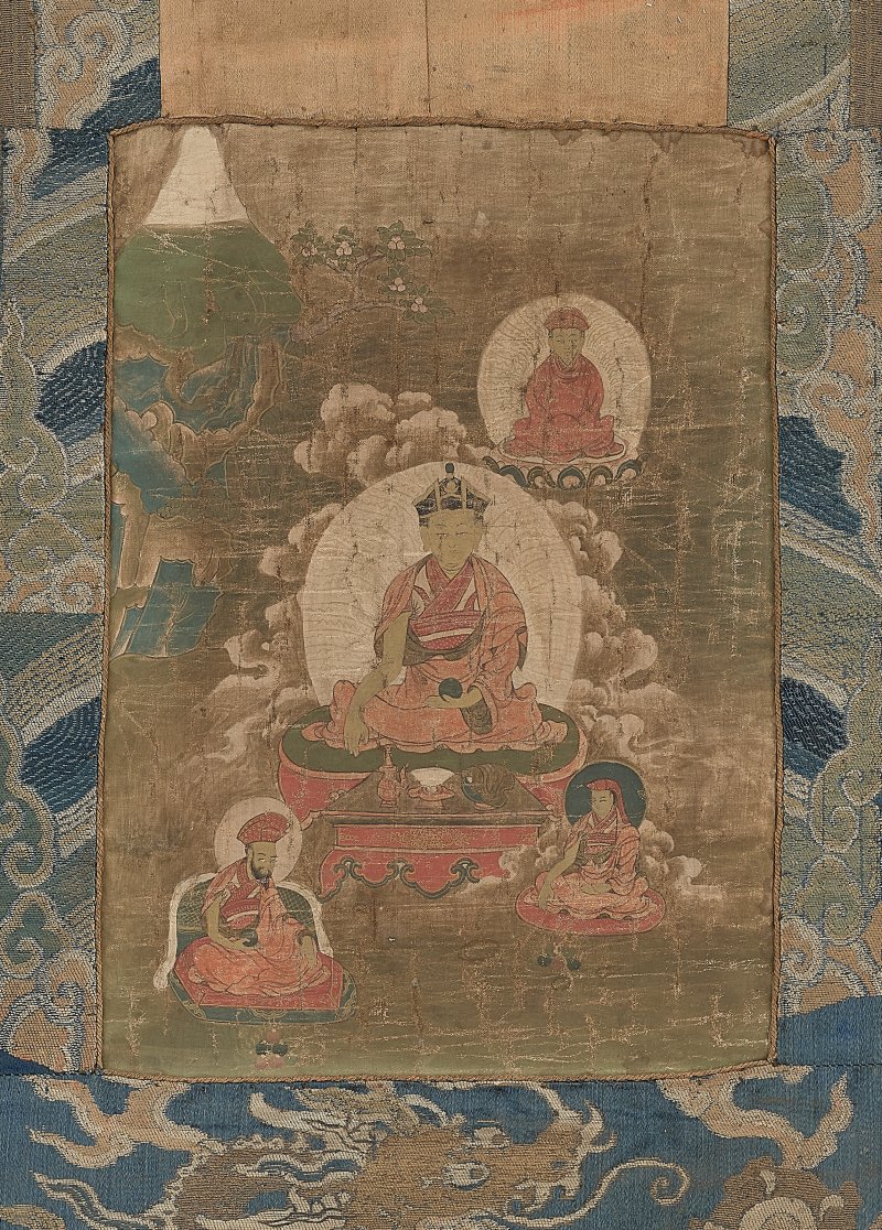 十世噶瑪巴祖師像唐卡  西藏 十七世紀