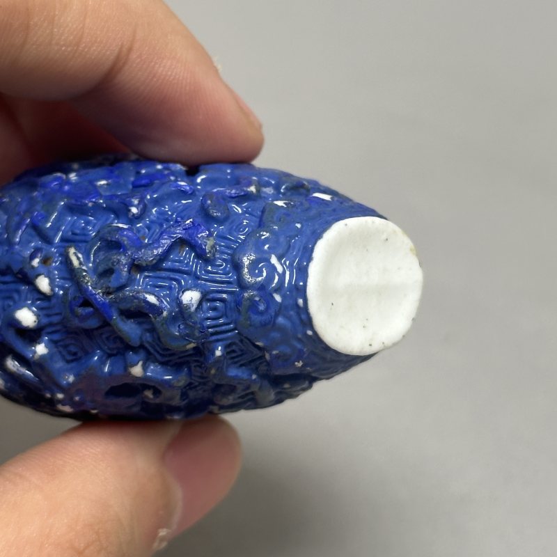 清中期 青金石釉鼻烟壶 - 图5