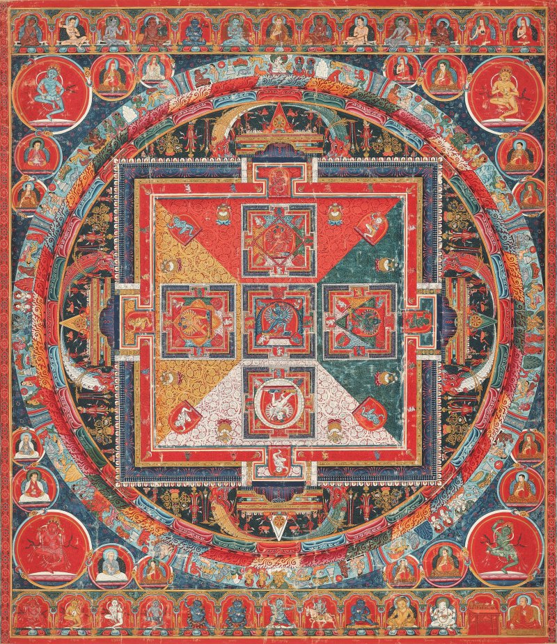 喜金剛曼荼羅  西藏 十四世紀後半葉 約1370至1380年 - 图1