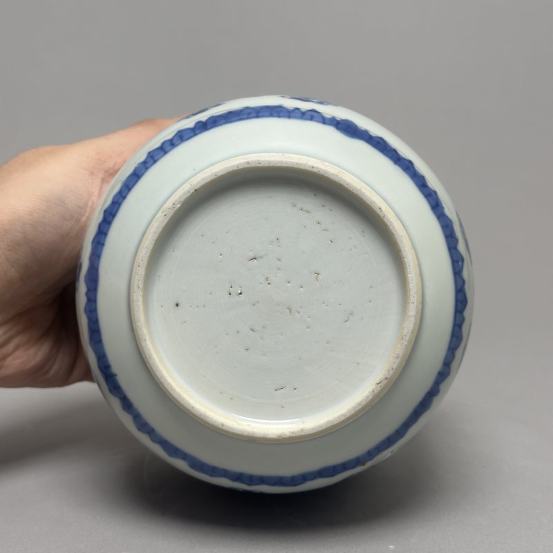 清康熙 青花花间寿盖罐 - 图4