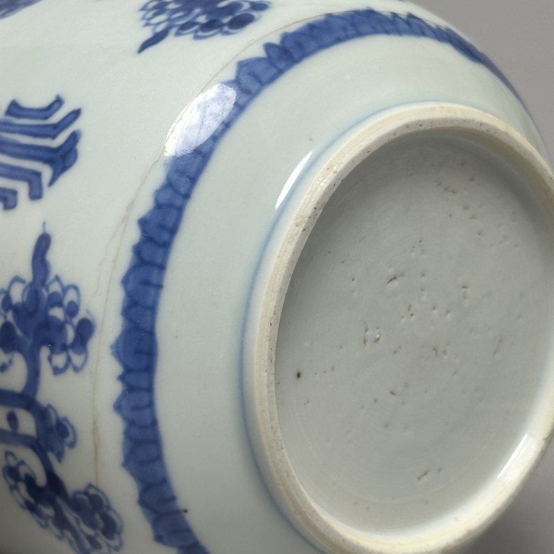 清康熙 青花花间寿盖罐 - 图5