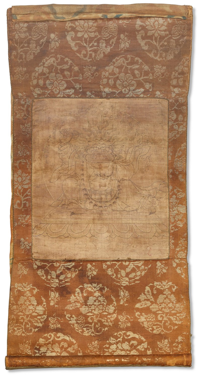 雲面大黑天唐卡  八世噶瑪巴米覺多傑（1557-1604年）題 西藏 十六世紀 - 图2