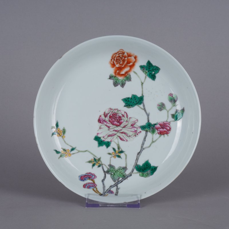 清光绪 粉彩花卉纹盘 - 图1