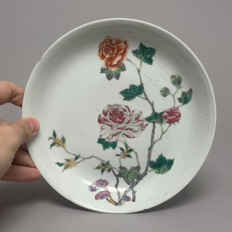 清光绪 粉彩花卉纹盘 - 图2
