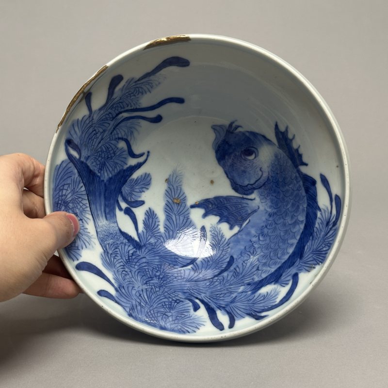 清中期 青花鱼藻纹贡碗 - 图4
