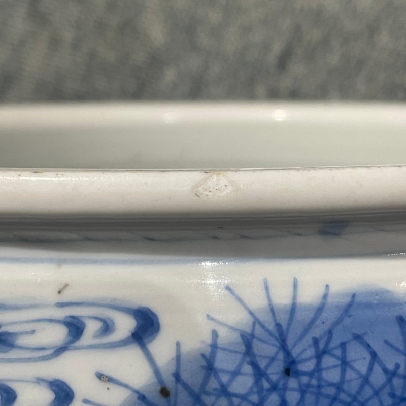 清康熙 青花鹤鹿同春卷缸 - 图15