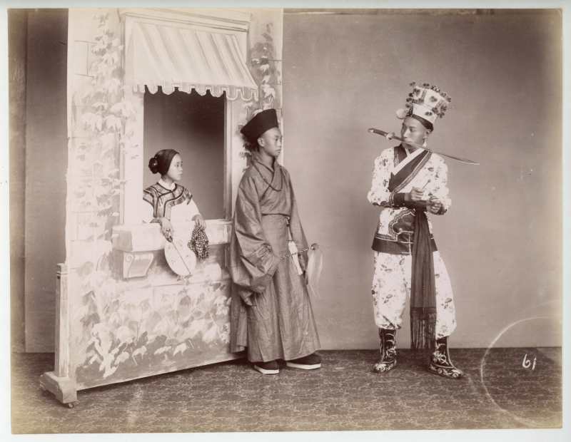 1870年代 洛伦佐·费斯勒 上海戏班舞台照 - 图2