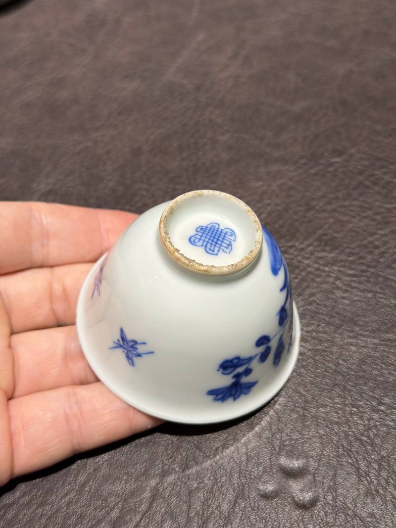 清中期 青花花卉纹杯一组6件 - 图31