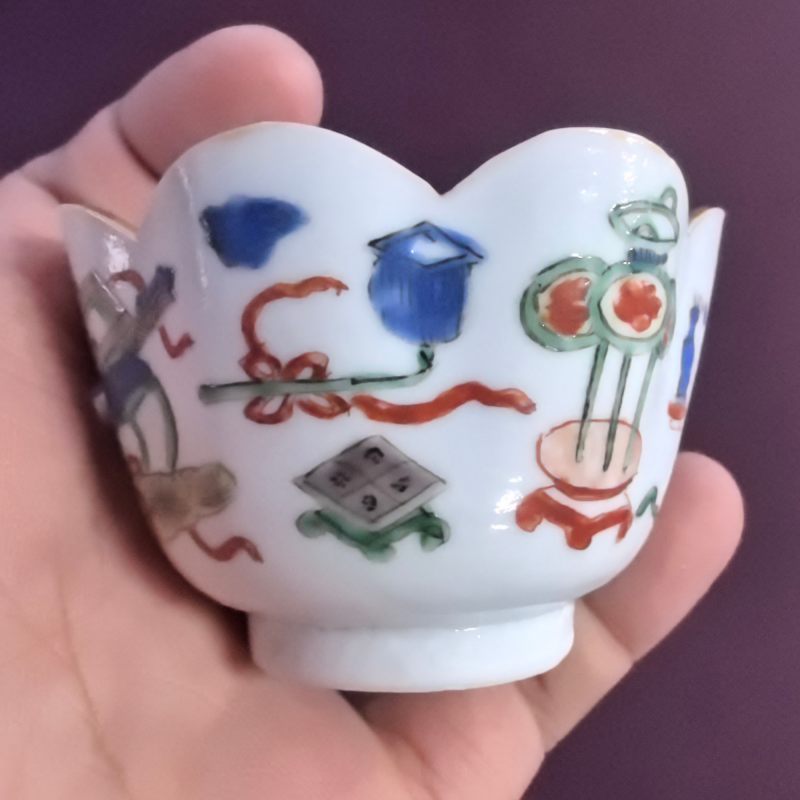 清康熙 五彩博古纹杯碟 - 图15
