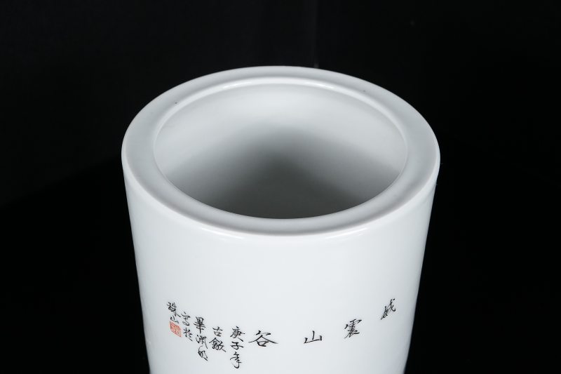 清晚期 威震山谷笔筒 - 图3