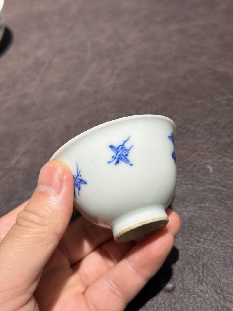 清中期 青花花卉纹杯一组6件 - 图32