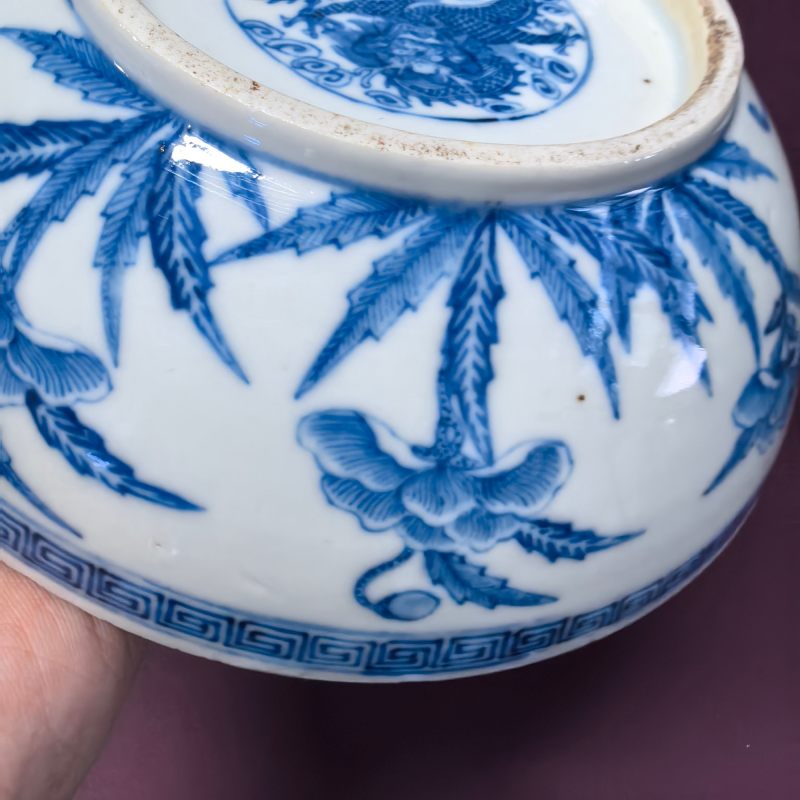 清晚期 青花龙纹捧盒 - 图12