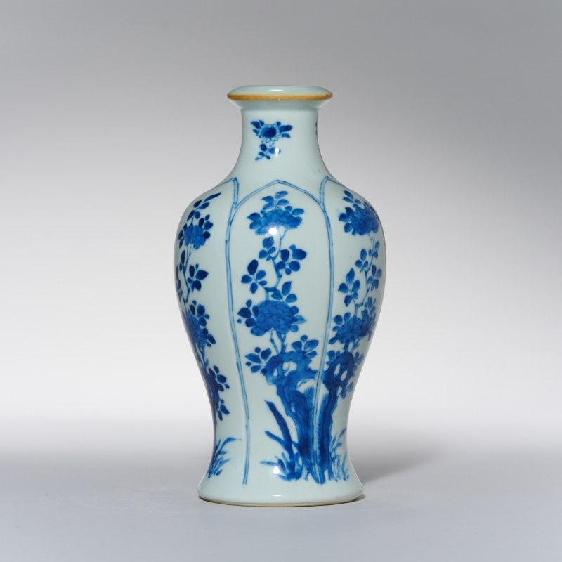 清康熙 青花花卉纹瓶 - 图1