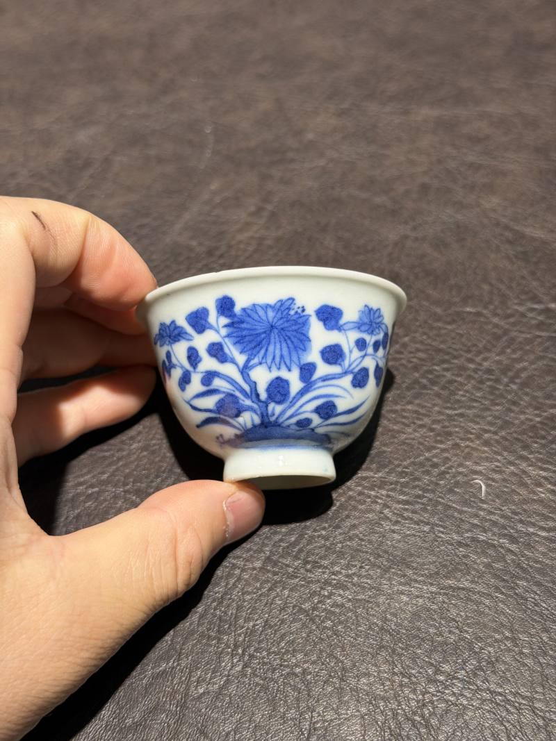 清中期 青花花卉纹杯一组6件 - 图33