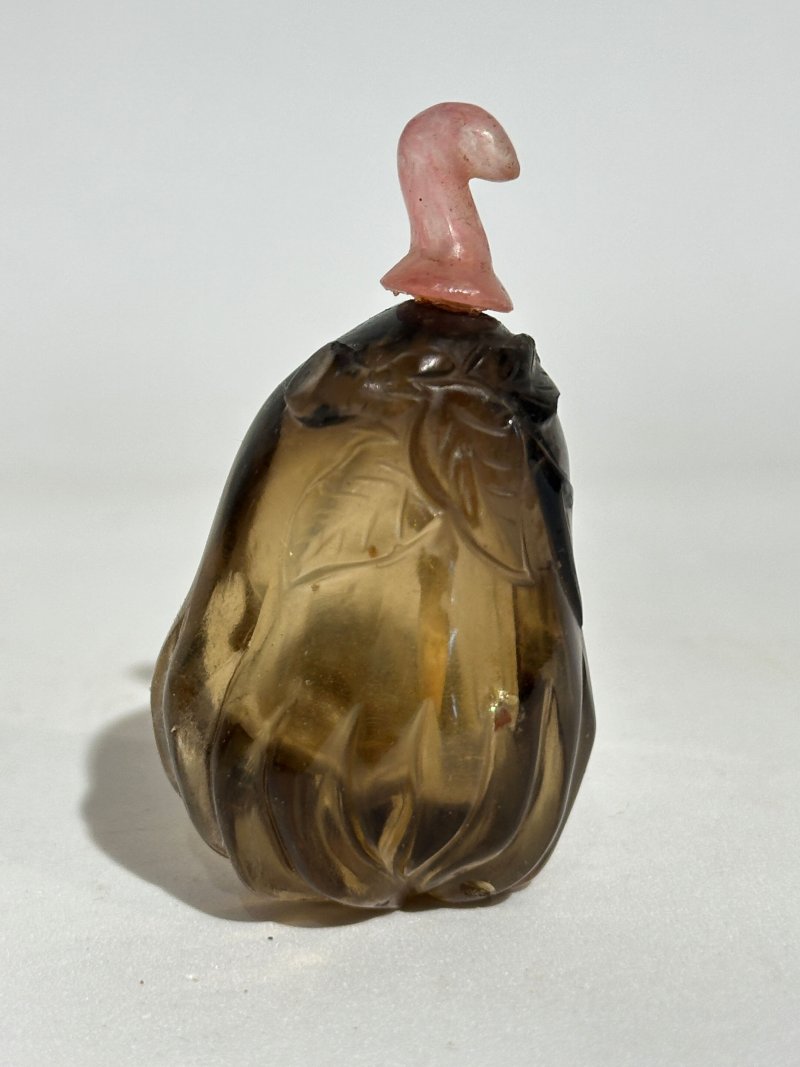 十九/二十世紀 煙晶佛手瓜形鼻煙壺 | A SMOKY QUARTZ 'FINGER CITRON' SNUFF BOTTLE - 图7