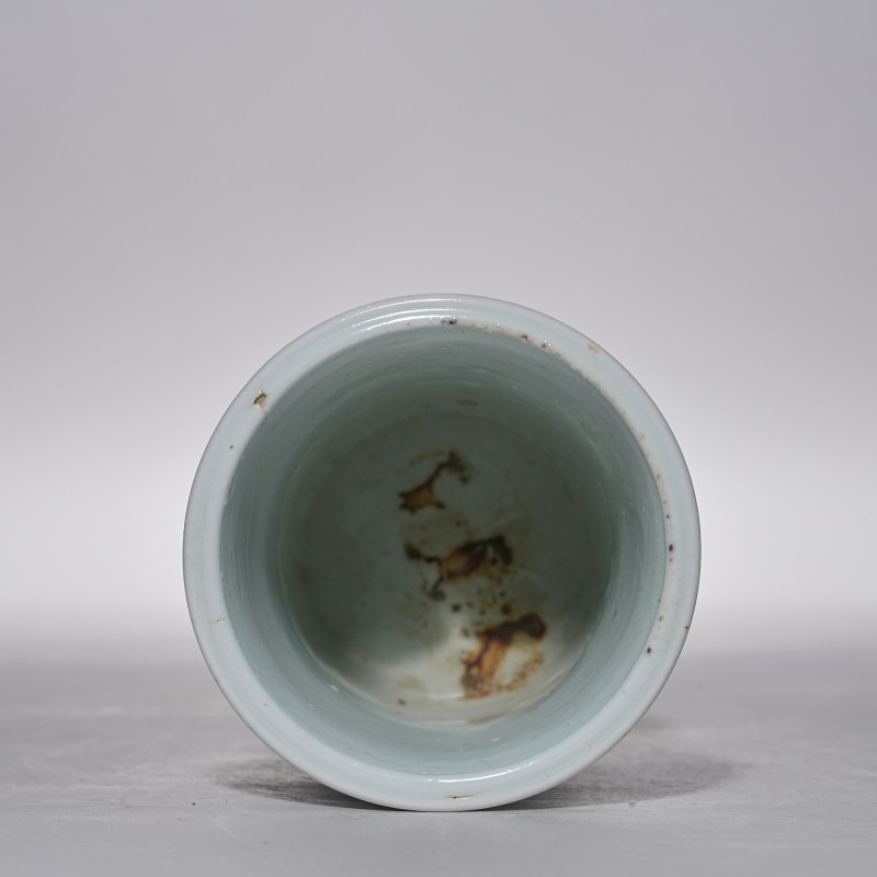 清康熙 青花博古纹笔筒 - 图6