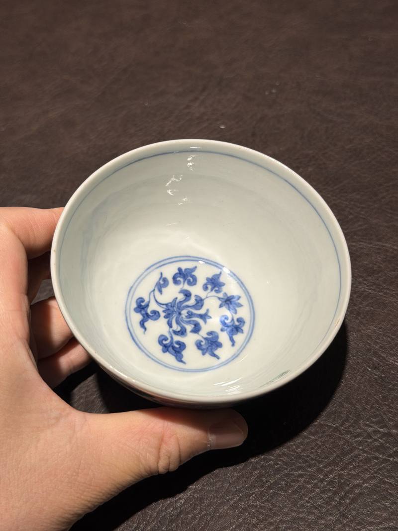 清康熙 青花缠枝莲纹碗 - 图6