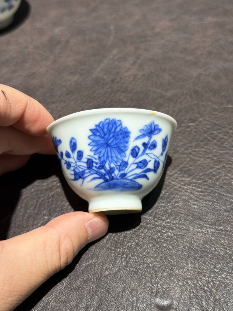 清中期 青花花卉纹杯一组6件 - 图28