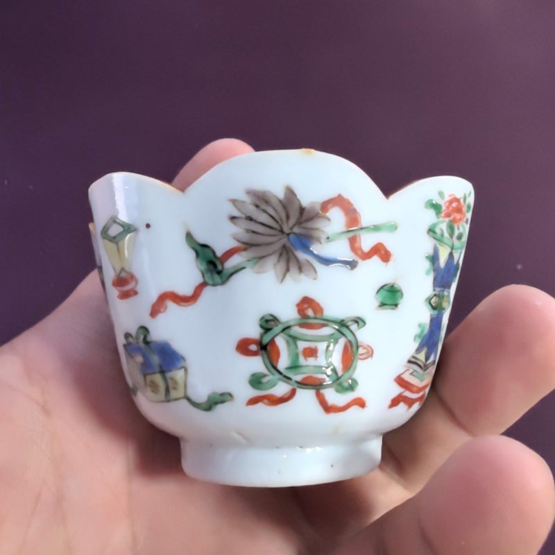 清康熙 五彩博古纹杯碟 - 图18