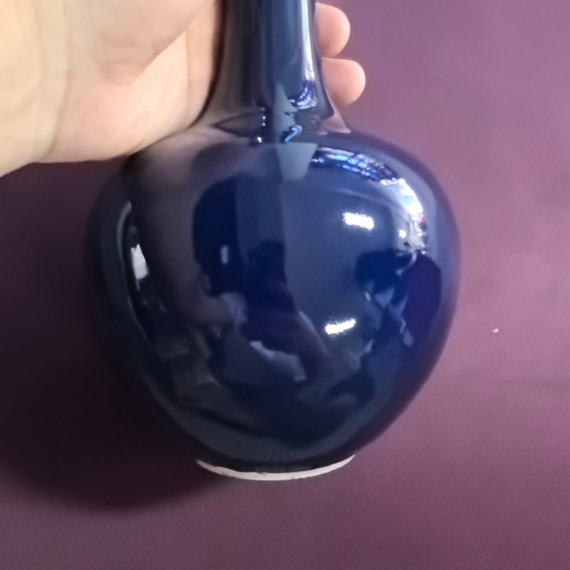 清中期 蓝釉天球瓶 - 图8
