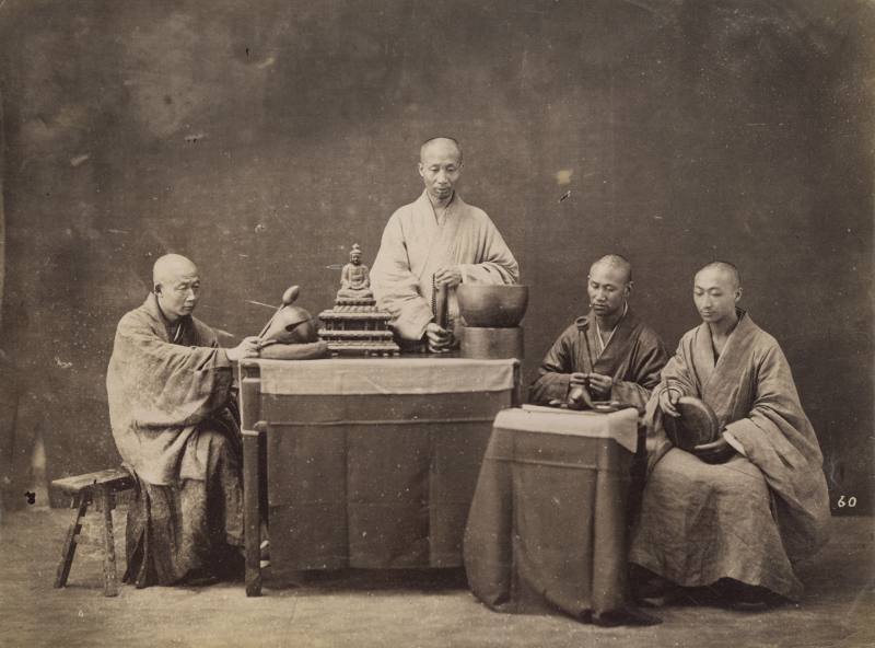 1870年代 威廉·桑德斯 上海念经僧人 - 图1